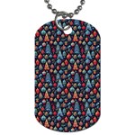Vintage Style Christmas Decoration Pattern Motif Dog Tag (Two Sides) Back