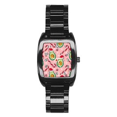 Avo Merry Christmas, Candies, Candy Cane Stainless Steel Barrel Watch by kyorashop23