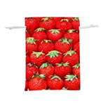 Strawberry Texture, Macro, Ripe Strawberry Lightweight Drawstring Pouch (S) Back