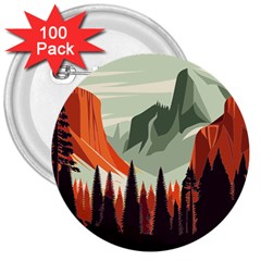 Mountains 3  Buttons (100 Pack)  by Salmanaz77