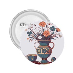 Flower Vase Nature Bloom Blossom 2 25  Buttons by Salmanaz77