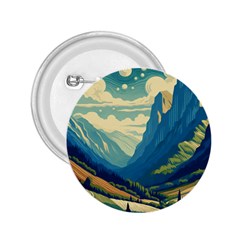 Mountains Nature Forest Landscape 2 25  Buttons by Salmanaz77