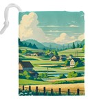 Countryside Meadow Rural Bloom Drawstring Pouch (4XL) Back