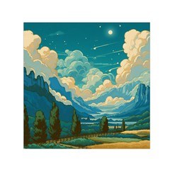 Mountains Rural Countryside Sky Square Satin Scarf (30  X 30 ) by Salmanaz77
