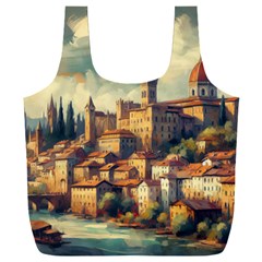 Village Houses Buildings Facade Full Print Recycle Bag (xxl) by Salmanaz77
