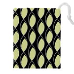 Brown Minimalist Leaves Drawstring Pouch (4XL) Front