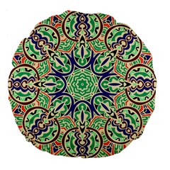 Cold Colors Mandala   Large 18  Premium Flano Round Cushions by ConteMonfrey