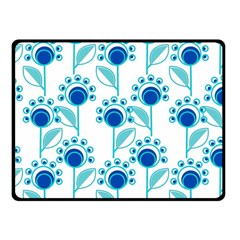 Blue Daisy Minimalist Leaves   Fleece Blanket (small) by ConteMonfrey