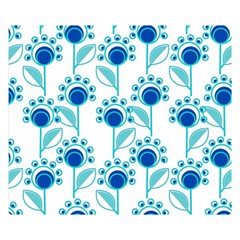 Blue Daisy Minimalist Leaves   Two Sides Premium Plush Fleece Blanket (kids Size) by ConteMonfrey