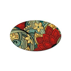Pattern Shape Colorful Flower Leaves Sticker Oval (100 Pack) by Posterlux
