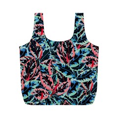 Leaves Pattern Patterns Colorful Full Print Recycle Bag (m) by Posterlux