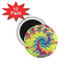 Fractal Spiral Abstract Background Vortex Yellow 1.75  Magnets (10 pack)  Front