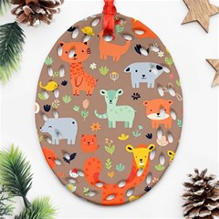 Pet Animal 05 Ornament (oval Filigree) by myclothy