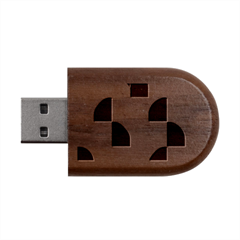 A Minimalist Pattern With Simple Lines And Shapes, Creating A Clean And Modern Aesthetic 04 Wood Oval Usb Flash Drive by myclothy