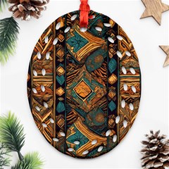 Tribal Chic Ornament (oval Filigree) by pollyparadiseartshop