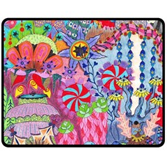 Cabbage Flower Abstract (1) (custom) Fleece Blanket (medium) by okhismakingart
