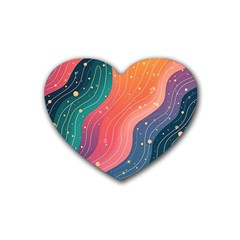 Art Abstract Pattern Rubber Coaster (heart) by Salmanaz77