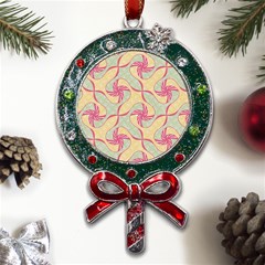 Abstract Pattern Design Scrapbooking Metal X mas Lollipop With Crystal Ornament by Paksenen