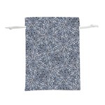 Blue Ornament Complex Mosaic Print Pattern Lightweight Drawstring Pouch (M) Back