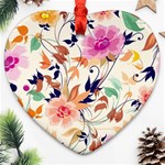 Abstract Floral Background Heart Ornament (Two Sides) Front