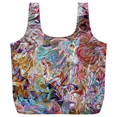 Abstract Waves Full Print Recycle Bag (xxl) by kaleidomarblingart
