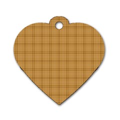 Autumn Fall Plaid Tartan 1 Dog Tag Heart (two Sides) by dressshop