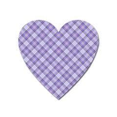 Purple Plaid Tartan 2 Diagonal Heart Magnet by dressshop