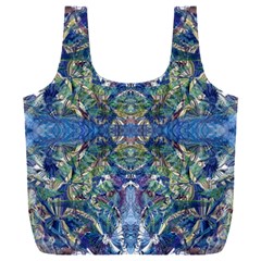 Blue Arabesque Full Print Recycle Bag (xxl) by kaleidomarblingart