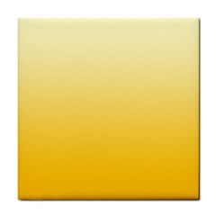 Cream Yellow To Amber Orange Linear Gradient Tile Coaster by GradientsOmbre