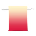 Cream Yellow To Crimson Red Linear Gradient Lightweight Drawstring Pouch (S) Front