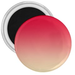 Crimson Red To Cream Yellow Linear Gradient 3  Magnets by GradientsOmbre