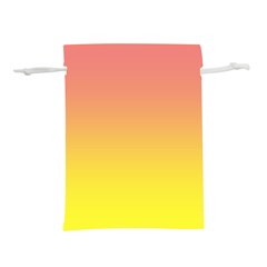Coral Pink To Electric Yellow Linear Gradient Lightweight Drawstring Pouch (m) by GradientsOmbre