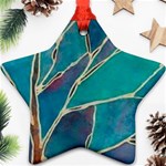 Aqua Batik, Abstract, Colorful Star Ornament (Two Sides) Front