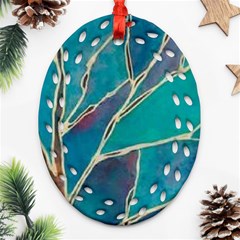 Aqua Batik, Abstract, Colorful Ornament (oval Filigree) by kyorashop23