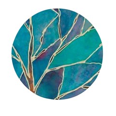 Aqua Batik, Abstract, Colorful Mini Round Pill Box by kyorashop23
