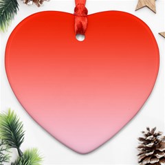 Scarlet Red To Pink Lace Linear Gradient Heart Ornament (two Sides) by GradientsOmbre