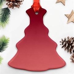 Burgundy Red To Coral Pink Linear Gradient Ornament (christmas Tree)  by GradientsOmbre