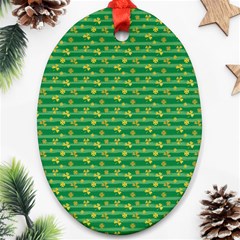 Golden Leaves Oval Ornament (two Sides) by designsbymallika