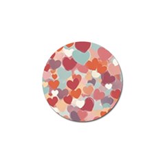 Valentines Day Hearts Romance Love Golf Ball Marker by Posterlux