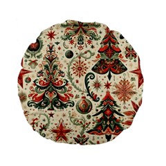 Christmas Tree Snow Standard 15  Premium Flano Round Cushions by Bedest