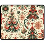 Christmas Tree Snow Fleece Blanket (Medium) 60 x50  Blanket Front