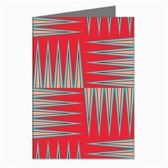 Zigzag Pattern Chevron Red Greeting Cards (pkg Of 8) by Bedest