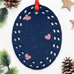 Corazones, Blue, Pattern Ornament (oval Filigree) by kyorashop23