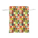 Template Christmas Pattern Lightweight Drawstring Pouch (S) Front