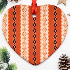 Geometrical Geometric Pattern Heart Ornament (two Sides) by Sabxi