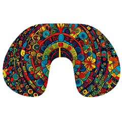 Peace Abstract Pattern Creative Drawing Travel Neck Pillow by Posterlux