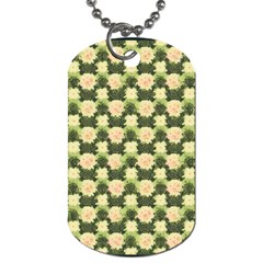 Retro 1880s Flowers Pattern 15 Dog Tag (two Sides) by violetheavensky