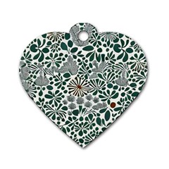 Retro Scandinavian Nordic Flowers Pattern 5 Dog Tag Heart (one Side) by violetheavensky