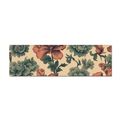 Victorian Beige And Teal Flower Pattern Sticker Bumper (100 Pack) by violetheavensky