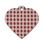 Retro 60s 50s Plaid Pattern 2 Dog Tag Heart (Two Sides) Front